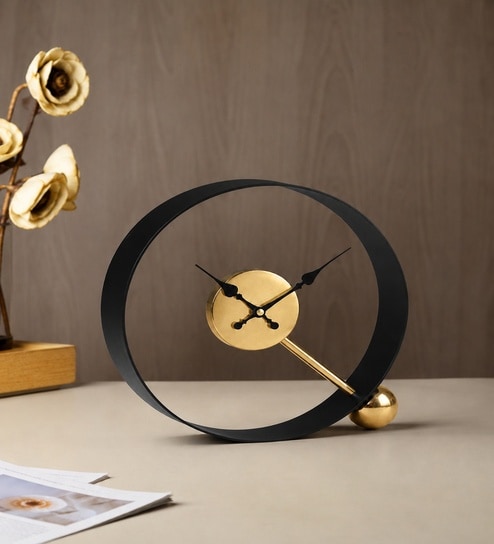 Gold Lexitron Table Clock
