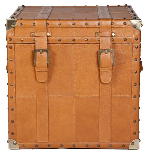 Buy Storage Trunk in Tan Brown Leather by Studio Ochre Online Trunks