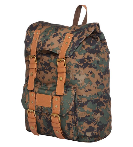 green leather rucksack