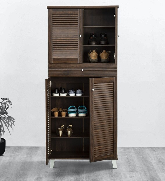 Buy Lewis 2 Door Shoe Cabinet In Brown Colour By Home Centre Online Modern Shoe Cabinets Shoe Racks Furniture Pepperfry Product