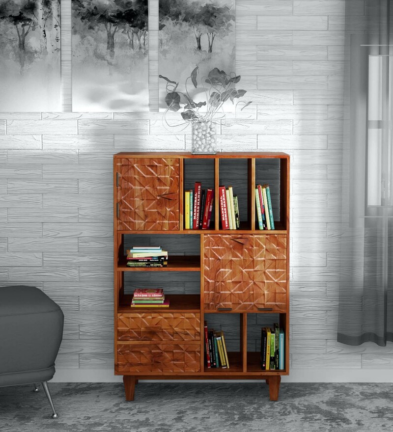 Buy Lennart Solid Wood Book Shelf in Vintage Walnut Finish Woodsworth