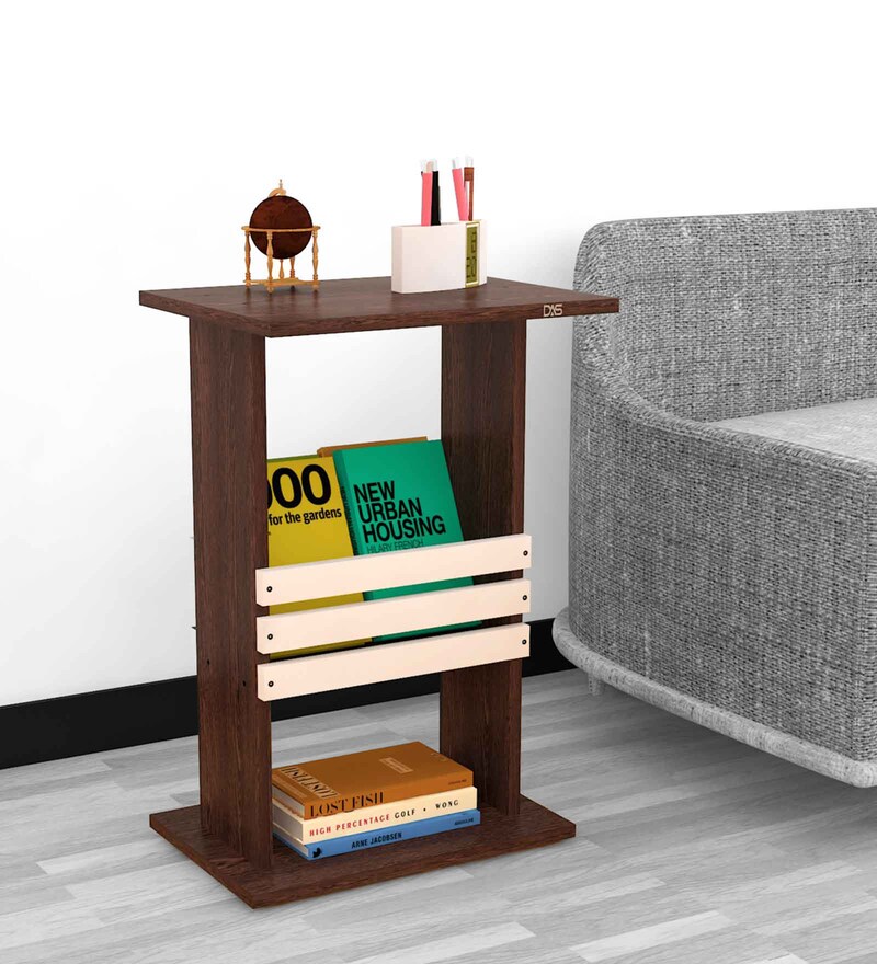 Buy Leonardo End Table in Flowery Wenge & Frosty White Finish by Das