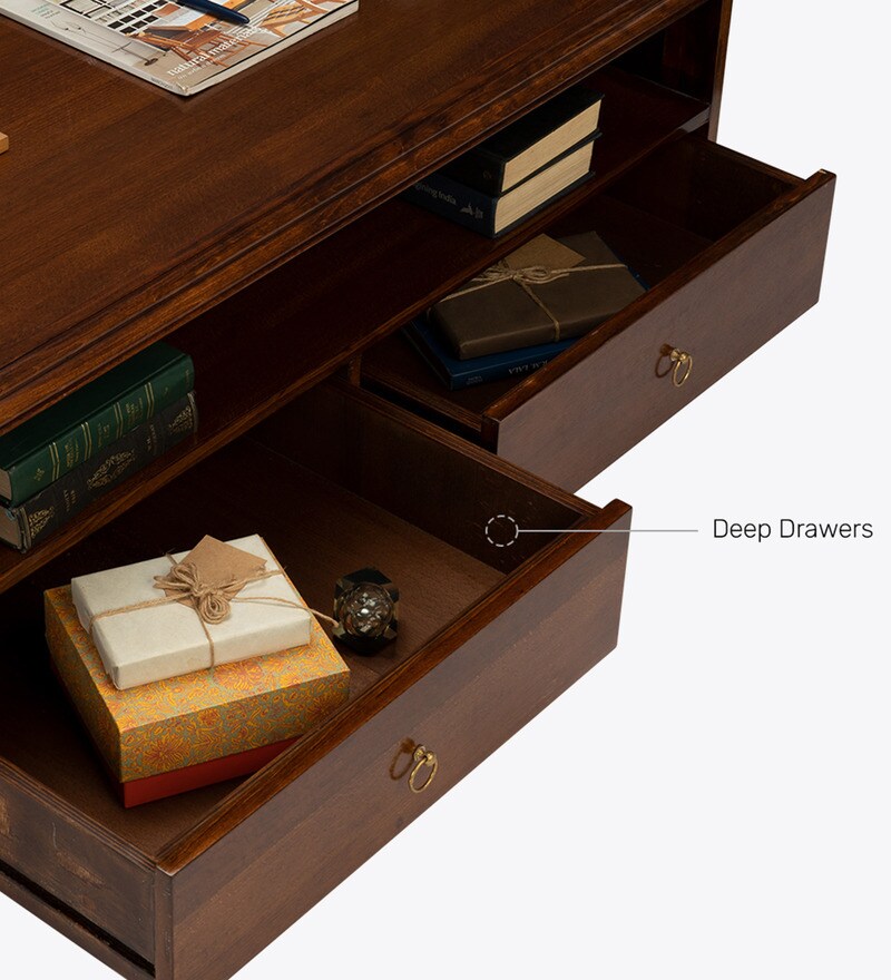 Buy Lewis Coffee Table in Dark Oak Colour by Durian Online Modern