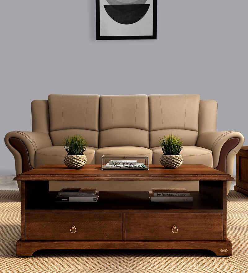 Buy Lewis Coffee Table in Dark Oak Colour by Durian Online Modern