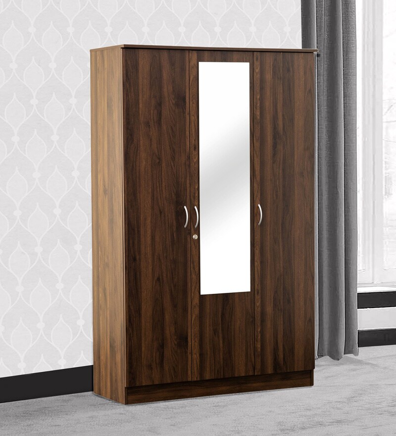 Buy Lewis Nxt 3 Door Wardrobe in Walnut Finish by Home Centre Online