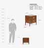 Le Roi Bedside With Jodhpur TPR On Knobs In Brown Finish
