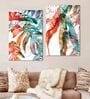 Leaf Multicolour Canvas Teakwood And MDF Framed People and Places Art Panels Set of 2