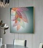 Leaf Abstraction Glass Finish Square Wall Art