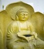 Leaf Buddha Lime Green Fiber Glass Indoor Fountain