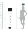 Black Fabric Shade Floor Lamp with Black Base