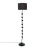 Black Fabric Shade Floor Lamp with Black Base