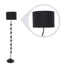 Black Fabric Shade Floor Lamp with Black Base