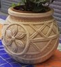 Beige Leaf Foilage Clay Planter