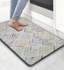 Leaf Geometric Microfibre 30x18 Inches Anti Skid Door Mat