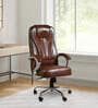 Leaf Leatherette Executive Chair in Brown Colour Leaf Leatherette Executive Chair in Brown Colour