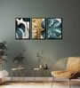 Leaf Multicolour Canvas & MDF (Set of 3) Framed Art Panels