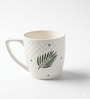 White Leaf Print Ceramic Coffee Mug 400ML
