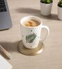 White Leaf Print Ceramic Coffee Mug 400ML