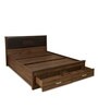 Leaf Queen Size Bed with Storage in Wenge Finish