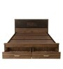 Leaf Queen Size Bed with Storage in Wenge Finish
