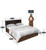 Leaf Queen Size Bed with Storage in Wenge Finish