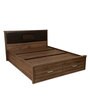 Leaf Queen Size Bed with Storage in Wenge Finish