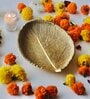 Leaf Shape Gold Aluminium Pooja Thali