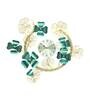 Green & Gold Metal Leaf Wall Modern Wall Clock