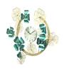 Green & Gold Metal Leaf Wall Modern Wall Clock