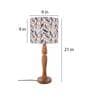 Leafy Impressiom Multicolor Canvas Shade Table Lamp with Brown Base