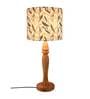 Leafy Impressiom Multicolor Canvas Shade Table Lamp with Brown Base