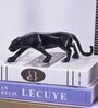 Leaping Jaguar Black Resin Animal Figurines