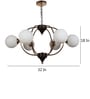 Black and Gold Mild Steel and Glass Globe Chandelier