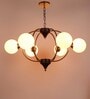 Black and Gold Mild Steel and Glass Globe Chandelier