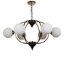 Black and Gold Mild Steel and Glass Globe Chandelier