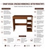 Learnix Brown Colour Office Table In Walnut Finish Learnix Brown Colour Office Table In Walnut Finish