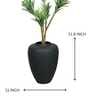 Leather Luxe Premium Black Finish Planter (Black)