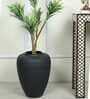 Leather Luxe Premium Black Finish Planter (Black)