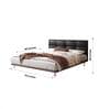 Leatherette Back King Size Bed in Walnut Finish
