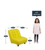 Laze Solid Wood Kids Sofa in Yellow Colour
