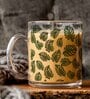 Leaves Transparent 350ml Glass Coffee Mug