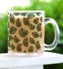 Leaves Transparent 350ml Glass Coffee Mug