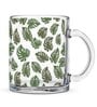 Leaves Transparent 350ml Glass Coffee Mug