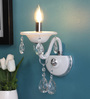 Leche White Crystal Wall Sconces