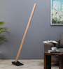Darcia Brown Wood Shade Floor Lamp with Brown Base -