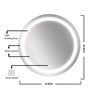Silver Glass Graphic LED Mirror