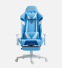 Leeroy Leatherette Gaming Chair in Blue & White Colour