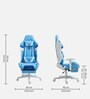 Leeroy Leatherette Gaming Chair in Blue & White Colour