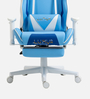Leeroy Leatherette Gaming Chair in Blue & White Colour