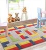 Multicolor Abstract Wool 3 ft x 5 ft Kids Carpet